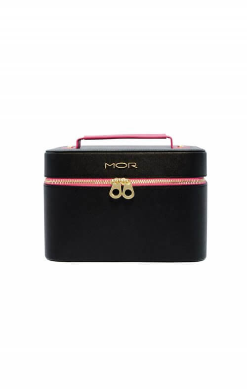 mor cosmetic bag deluxe beauty case black pink