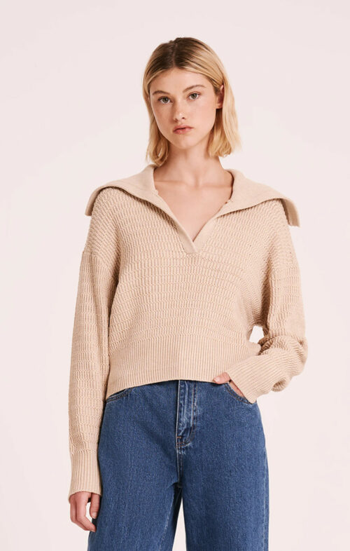 NUDE LUCY NALA RUGBY KNIT LATTE