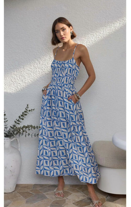 STAPLE ALTO SUNDRESS BLUE GEO