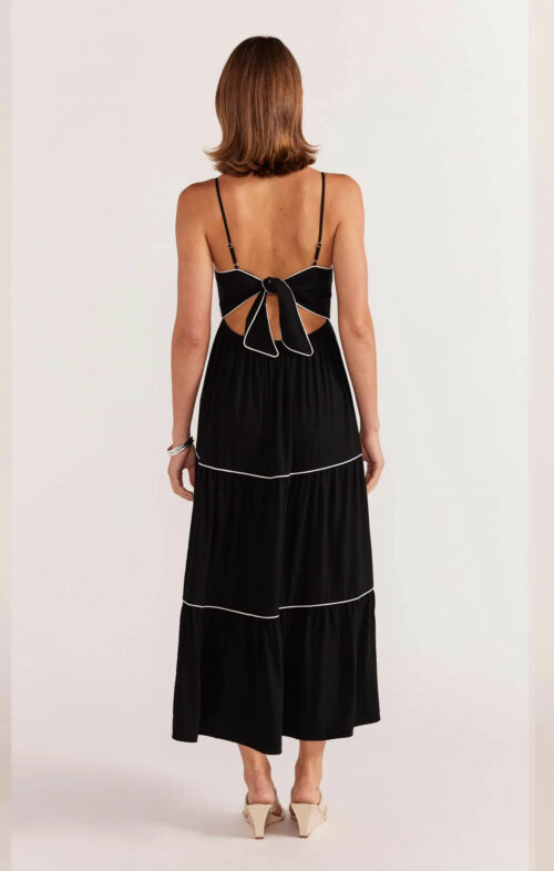 STAPLE ALEXE TIE BACK SUNDRESS BLACK