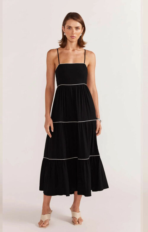 STAPLE ALEXE TIE BACK SUNDRESS BLACK