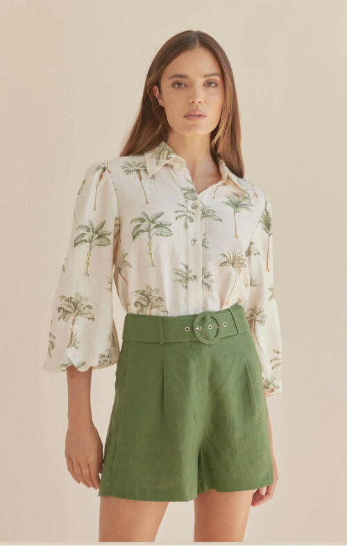 AMELIUS PALMA RAMIE PUFF SLEEVE SHIRT