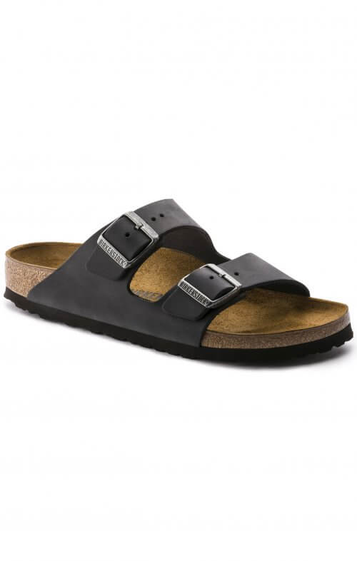 birkenstock arizona oiled leather black