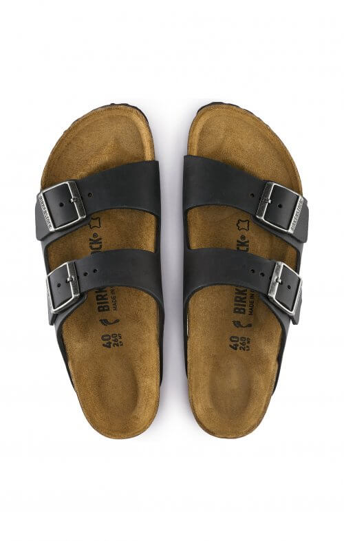 BIRKENSTOCK ARIZONA BLACK OILED LEATHER