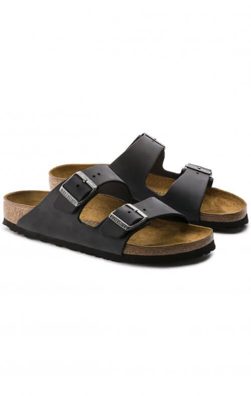 BIRKENSTOCK ARIZONA BLACK OILED LEATHER