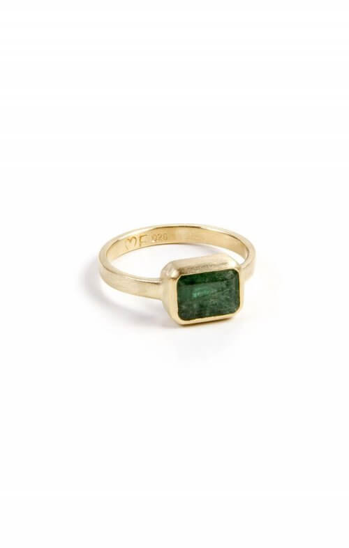 FAIRLEY RING DECO EMERALD SIZE 7