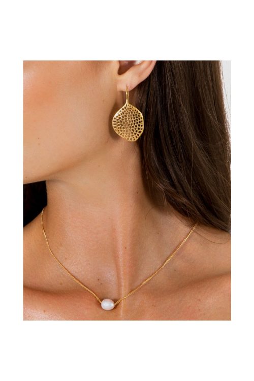 FAIRLEY NECKLACE PEARL TEARDROP GOLD MINI