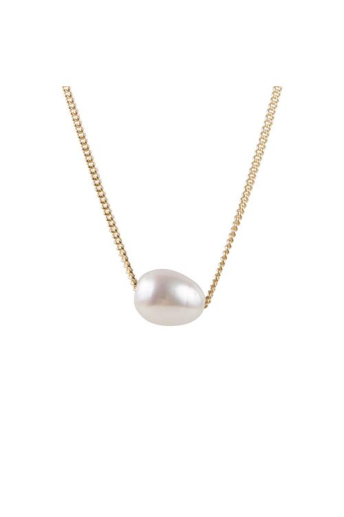 FAIRLEY NECKLACE PEARL TEARDROP GOLD MINI