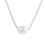 FAIRLEY NECKLACE PEARL TEARDROP SILVER LARGE SS493PS