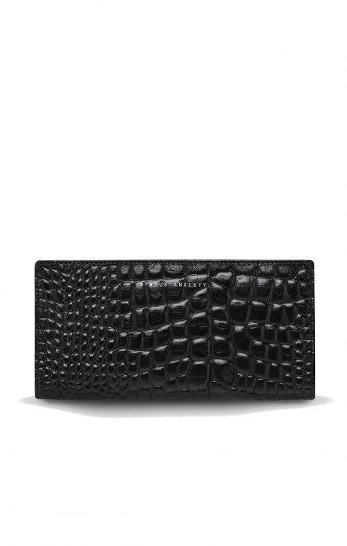 STATUS ANXIETY IN BEGINNING WALLET BLACK CROC EMBOSS