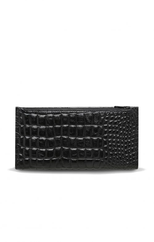 STATUS ANXIETY IN BEGINNING WALLET BLACK CROC EMBOSS