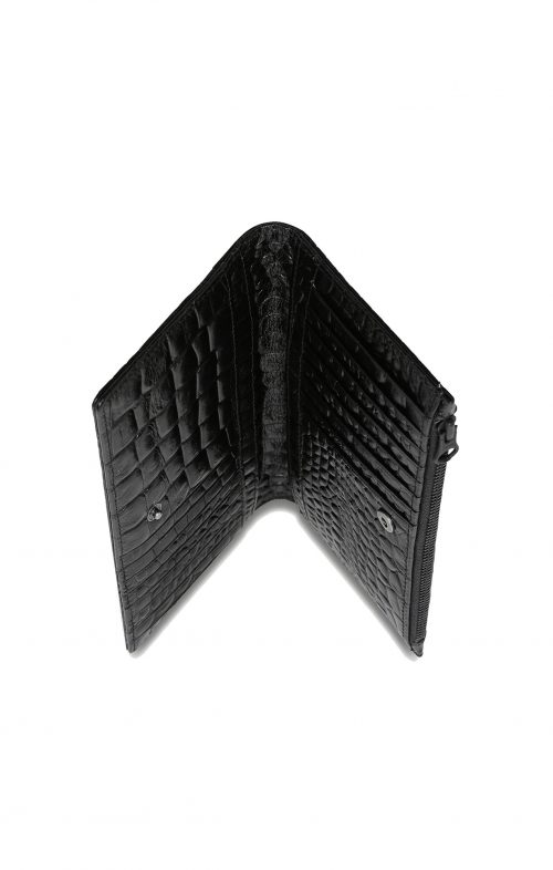 STATUS ANXIETY IN BEGINNING WALLET BLACK CROC EMBOSS