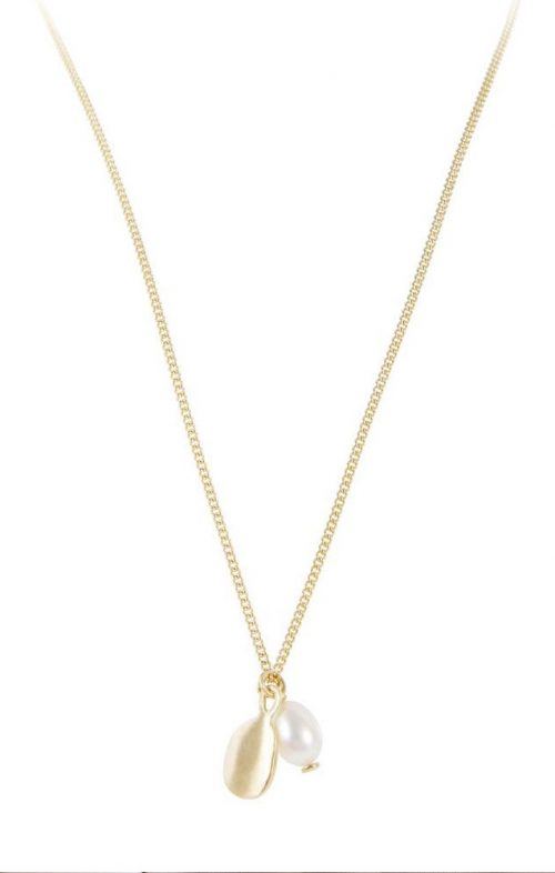 FAIRLEY PEARL DISC NECKLACE GOLD