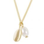 FAIRLEY NECKLACE PEARL DISC GOLD