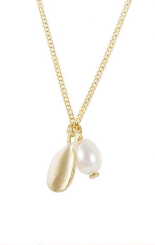 FAIRLEY NECKLACE PEARL DISC GOLD