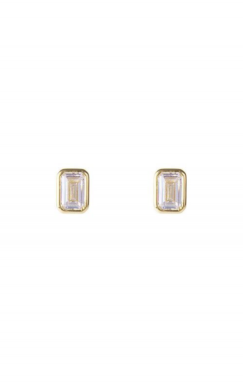 FAIRLEY EARRINGS CRYSTAL DECO STUD GOLD