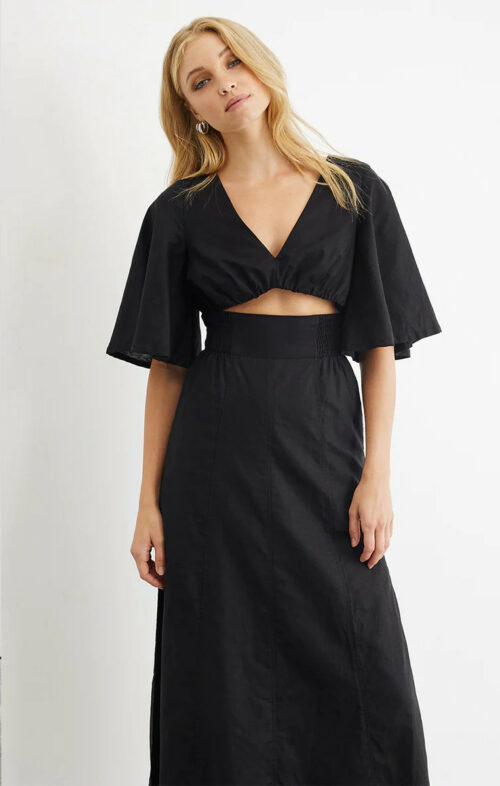 SOVERE EPIPHANY MIDI DRESS BLACK