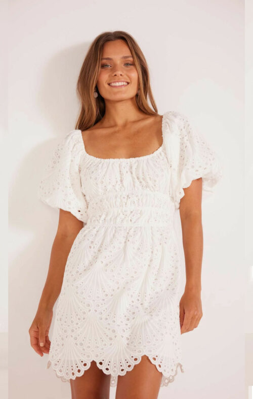 MINKPINK LAVISSA MINI DRESS BRODERIE