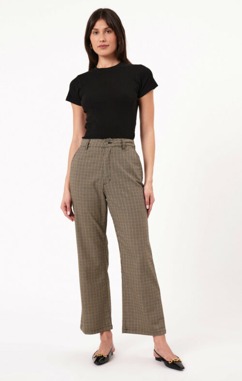 ROLLAS HEIDI PANT BROWN CHECK