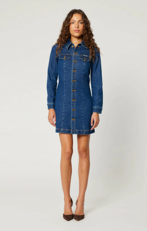 ROLLAS MORGAN DENIM DRESS ECO RUBY