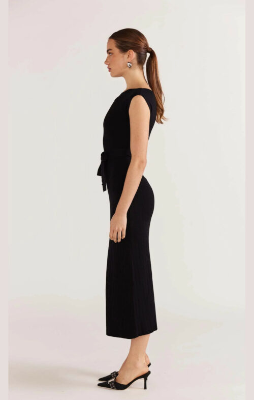 STAPLE LUANA KNIT MIDI DRESS BLACK