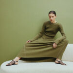 NUDE LUCY GAIA KNIT DRESS OLIVE