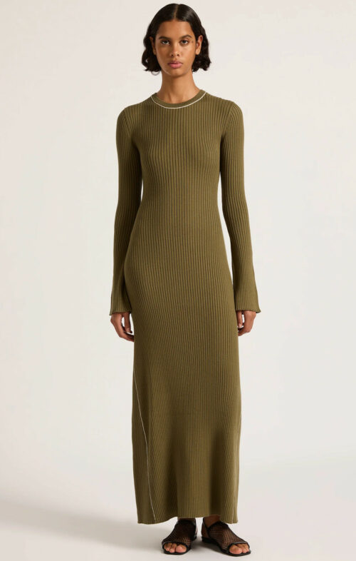 NUDE LUCY GAIA KNIT DRESS OLIVE