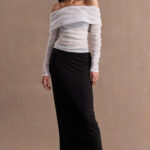SOVERE RISE MESH DRESS BLACK CHALK