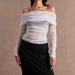 SOVERE RISE MESH DRESS BLACK CHALK