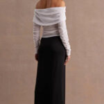 SOVERE RISE MESH DRESS BLACK CHALK
