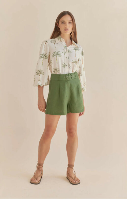 AMELIUS PALMA RAMIE PUFF SLEEVE SHIRT