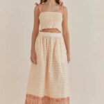 AMELIUS PEACH PAISLEY MAXI SKIRT
