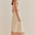 AMELIUS PEACH PAISLEY MAXI SKIRT