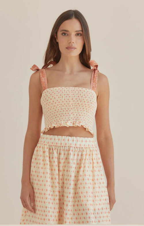 AMELIUS PEACH PAISLEY CROP TOP