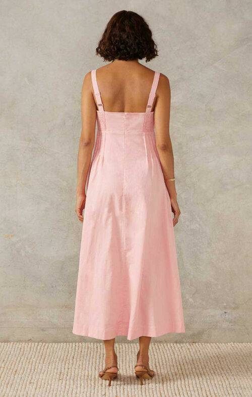 MON RENN SUNLIGHT MIDI DRESS BLUSH PINK