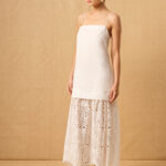 MON RENN AQUA ANGLAISE DRESS WHITE