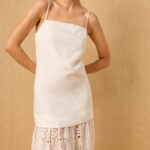 MON RENN AGUA ANGLAISE DRESS WHITE