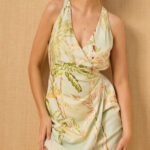 MON RENN ISLE MINI DRESS PALM PRINT