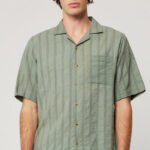 ROLLAS MEN BOWLER SEERSUCKER SHIRT MOSS GREEN