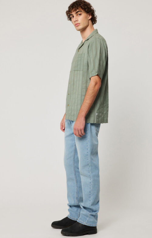 ROLLAS MEN BOWLER SEERSUCKER SHIRT MOSS