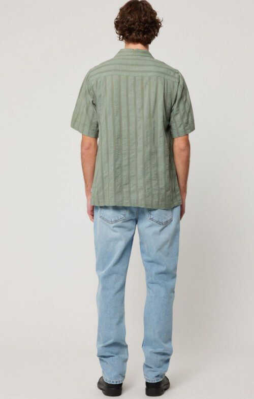 ROLLAS MEN BOWLER SEERSUCKER SHIRT MOSS