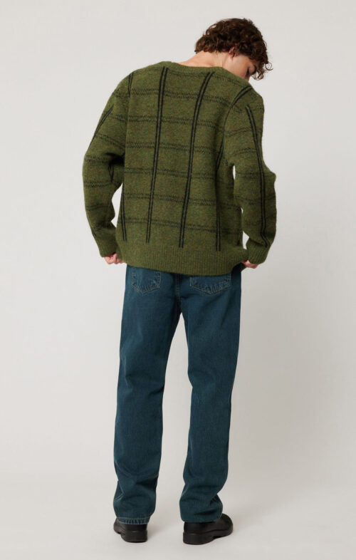 ROLLAS MEN BRUNO CHECK CARDIGAN GREEN