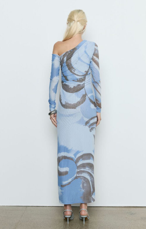 SOVERE WHIRL MESH LS DRESS SLATE