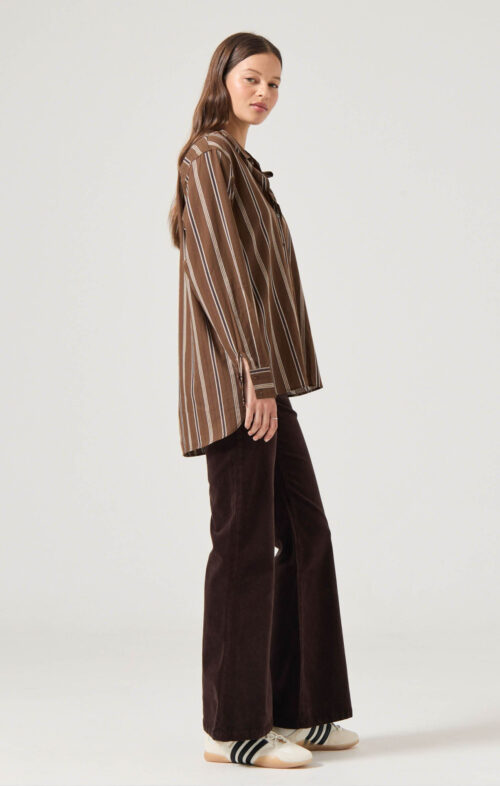 ROLLAS BROWNSTONE SHIRT COCOA STRIPE