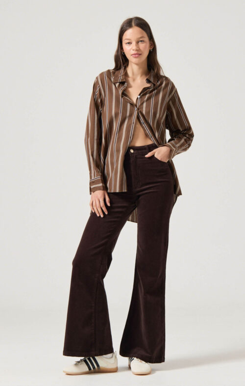 ROLLAS BROWNSTONE SHIRT COCOA STRIPE
