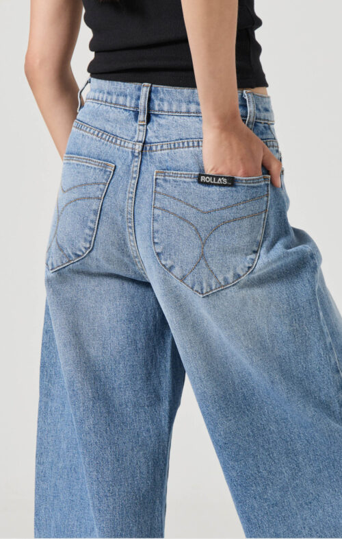 ROLLAS GIGI BARREL JEANS BRAD BLUE