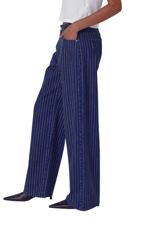 ROLLAS KATE BAGGY JEAN INDIGO STRIPE