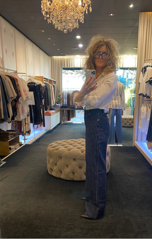 ROLLAS KATE BAGGY JEAN INDIGO STRIPE