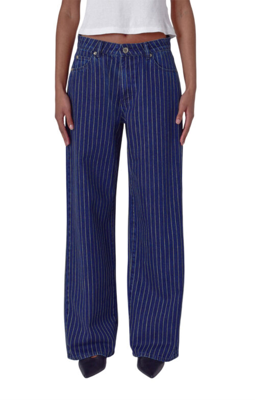 ROLLAS KATE BAGGY JEAN INDIGO STRIPE