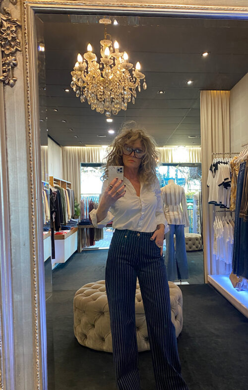 ROLLAS KATE BAGGY JEAN INDIGO STRIPE